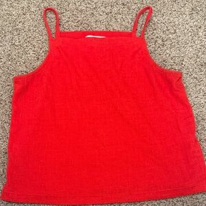 Madewell Texture & Thread Apron Red Tank Top